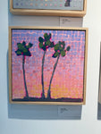 “Pink Palm Matrix” 12x12 inch painting