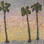 “Golden Hour Palm Mosaic” 12x12 inch painting
