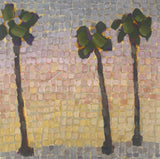 “Golden Hour Palm Mosaic” 12x12 inch painting