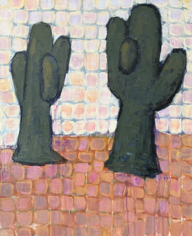 “Dos Saguaros Mosaic 2” 24x30 painting