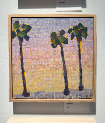 “Golden Hour Palm Mosaic” 12x12 inch painting