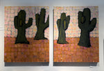 “Dos Saguaros Mosaic 2” 24x30 painting