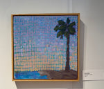 “Palm Mosaic in Blue” 12x12 inch painting