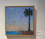 “Palm Mosaic in Blue” 12x12 inch painting