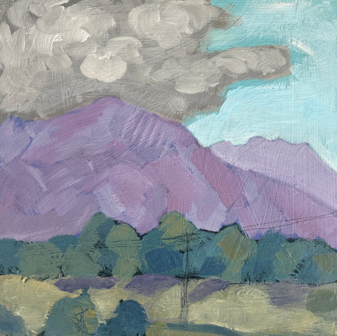 "Storm over Olympus" 12x12 inch acrylic painting