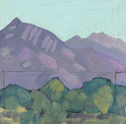 "Hazy Mount Olympus" 12x12 inch acrylic painting